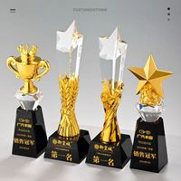 Piala kristal K9 canggih sesuai pesanan kreatif lencana peringatan juara penghargaan perusahaan Eeam Piala Foodie medali