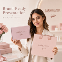 Boîte à maquillage personnalisée, emballages en papier, kits d'extensions de cils, emballages cosmétiques et de parfums, boîtes à cils roses, logo personnalisé