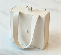 Boîte cadeau de luxe en similicuir avec poignée en ruban, boîte de rangement pour bijoux avec logo personnalisé pour collier, bague, boucles d'oreilles