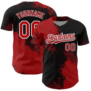 Maillot de baseball personnalisé sublimé avec nom et numéro, rose et noir, unisexe, adulte, manches courtes, respirant, séchage rapide, grande taille, polyester, pour équipe - Product Image 5