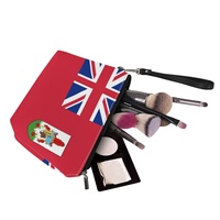 Trousse de Maquillage Personnalisée en PU avec Drapeau National des Bahamas et Dragonne, Idéale pour les Voyages à l'Étranger, Rangement de Coiffeuse, Objet de Collection Culturel Local