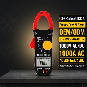 <span class=keywords><strong>Pinza</strong></span> Amperimétrica Digital VA311A de Rango Automático True RMS, Medidor de Corriente Alterna de 1000A, Probador de Voltaje de Corriente Continua, Resistencia, Diodos, Continuidad y Temperatura - Product Image 1