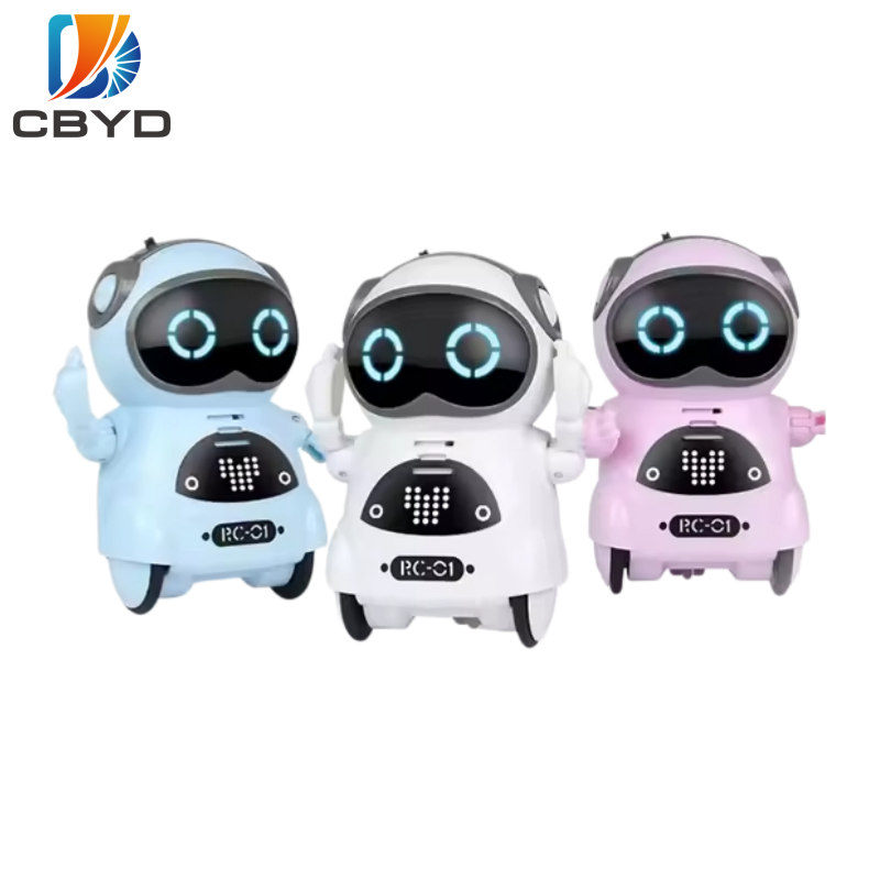 CBYD Educational Lights Music Talking Dancing Storytelling Interactive Battery Operated Smart Touchscreen Mini Pocket Robot Toy