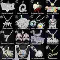 Colgantes Personalizados con Nombre en Moissanita VVS, Pasan el Test de Diamantes, Corte Esmeralda, Plata 925, Logotipo Inicial, Joyería para Hombre