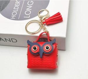 Colgante <span class=keywords><strong>en</strong></span> miniatura, Bolso pequeño, Llavero, Bolso con diseño <span class=keywords><strong>de</strong></span> búho, Accesorio <span class=keywords><strong>de</strong></span> nicho, Monedero <span class=keywords><strong>de</strong></span> cuero, Adorno colgante - Product Image 4