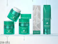 Flacon compte-gouttes pour sérum, corps transparent, tête blanche, design personnalisable