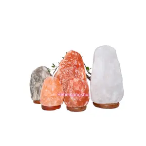 Electric White Rock Pink Himalayan Pakistan Natural Shape Crystal Salt Lamps Cord Set Stone