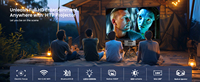 Projecteur A80 Full HD 1080P, rapport d'aspect 16:9/4:3, lampe LED, durée de vie de 20 000 heures, Android 13, 310 lumens ANSI, home cinéma portable