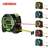 DEWEN Télémètre laser rechargeable multifonction 4-en-1 innovant 60m avec mètre à ruban autobloquant 5m et niveau à bulle
