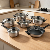 Batterie de cuisine écologique en acier inoxydable Panelas – Ensemble de 12 casseroles et marmites pour cuisinière à induction