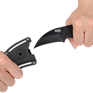 Couteau de survie SOG GB1002-CP Gambit Blackout Full Tang, lame fixe de 2,6 pouces, étui en nylon rigide, clip de ceinture réglable, noir - Product Image 6