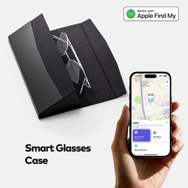 Factory Price Zipper Waterproof Foldable Portable Find My Support Loud Ringer Rechargeable Smart Glasses Case for Sailing