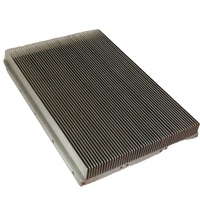 Dissipateur thermique en aluminium à ailettes rectangulaires de 100 W, longueur 200 * 120 mm et hauteur 40 mm, anodisation noire, barre LED de 200 mm