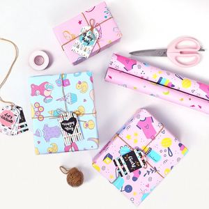 Vente en gros 80g mignon animal brillant bébé anniversaire papier rouleau de papier d'emballage - Product Image 2