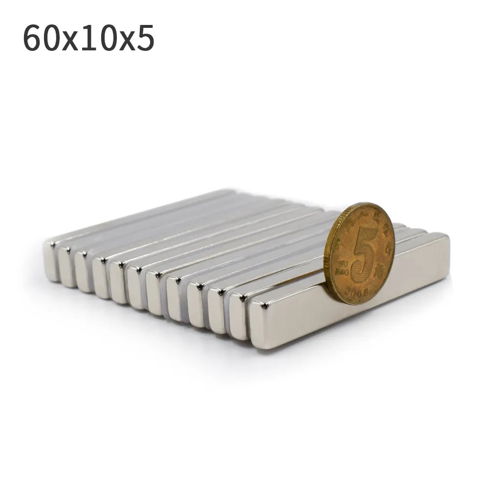 Permanente Magneet N35 Retangular 60X10X5Mm Motor Vrije Energie Blokken Neodymium Magneet Houder