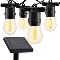 Guirlandes lumineuses solaires LED S14 pour extérieur, à base de vis E27/E26, étanches IP65, pour Noël, normes EU/US, très vendues