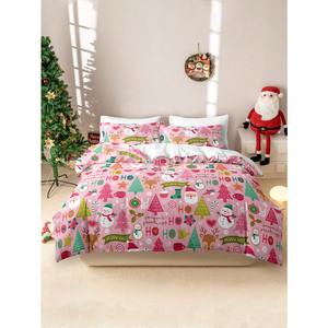 Ensemble de housse de couette imprimé arbre de Noël renne de Noël, <span class=keywords><strong>literie</strong></span> douce pour la peau toutes saisons, cadeau de Noël pratique pour la maison - Product Image 2