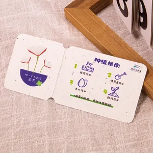 Tarjetas de papel de semilla plantables con certificado hecho a mano respetuoso con el medio ambiente personalizado