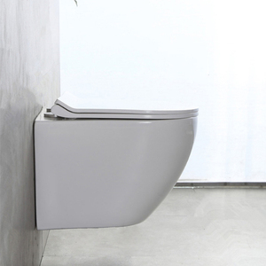 Inodoro de pared sin montura de una pieza de estilo moderno, tanque oculto de doble descarga, drenaje de trampa P montado en la pared, baño de diseño de cerámica - Product Image 1