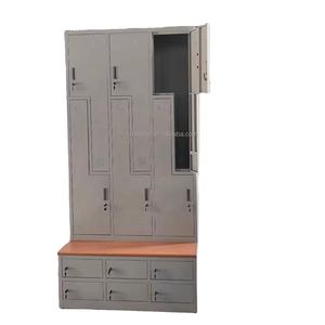 <span class=keywords><strong>Casier</strong></span> en métal vestiaire salle de gym 6 portes armoire en métal casiers avec <span class=keywords><strong>banc</strong></span> et porte-<span class=keywords><strong>chaussures</strong></span> Z forme porte en acier <span class=keywords><strong>casier</strong></span> - Product Image 1