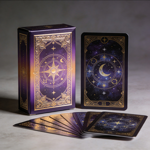 Vente en gros de 78 cartes Oracle originales, jeu de tarot pour débutants, impression de logo doré, cartes de tarot en forme de logo - Product Image 2