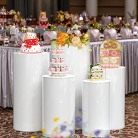 Supports de présentation cylindriques en acrylique transparent blanc Chengyi YT005 pour fêtes, mariages, anniversaires, piliers et décorations en forme de gâteau