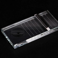 Support portatif Offre Spéciale de tuile de cils en verre de cristal avec la marque d'échelle pour des outils d'extension de cils