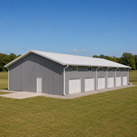 Bâtiment Agricole Préfabriqué en Acier à Portée Libre, Entrepôt Métallique Durable à Montage Facile, Atelier de Stockage