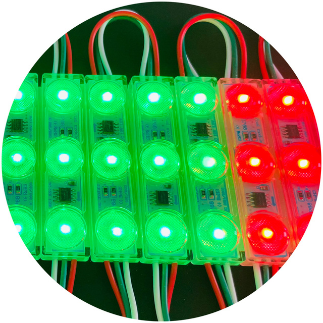 WS2811 RGBIC 12V Led Module 2811 Addressable Waterproof Digital Magic Color Signage IP67 1.2W IC Smart Pixels RGB Led Module