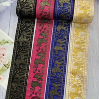 Pita Jacquard Etnis Minoritas Dai Pola Hewan Bahan Poliester Filamen Aksesoris Pakaian Sepatu Tas Lebar 68cm Webbing