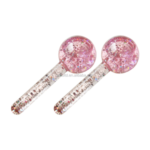 Boule à roulettes magique à paillettes, couleur champagne, rose, rouleaux de glace, masseur facial froid - Product Image 4