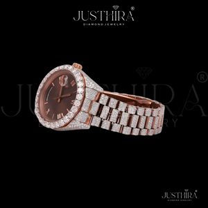 Eco Friendly Fashion Moissanite Diamond Quartz <b>Watch</b> <b>Women</b> Luxury Crystal Dial Stainless Steel Band <b>Watch</b> Available At Low Price - Product Image 2