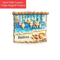 Aimant de réfrigérateur personnalisé en résine 3D Maldives, souvenir des Maldives, cadeau, aimant de réfrigérateur en forme de coquillage de plage océanique pour la décoration de la maison