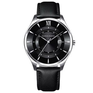 Reloj de Cuarzo para Hombre, Diseño Personalizado, Cuero Negro, Simple, Lujoso, 42MM, con Calendario - Product Image 3