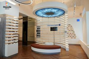 Fabricant de meubles pour magasins d'optique et d'armoires de présentation de lunettes |   Présentoir de lunettes de soleil LED personnalisées avec des matériaux écologiques - Product Image 3