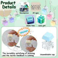 Siap Kirim 6 Pcs Gantungan Kunci Keyboard Fidget Mainan Penghilang Stres Tombol Klik Dekompresi Hadiah