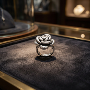 Small <b>Rose</b> <b>Bud</b> Romantic Women's Ring by 925 Silver Vault - Product Image 2