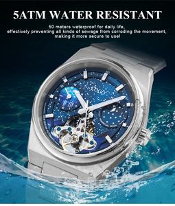 Montre automatique pour homme, design OEM avec mouvement Tourbillon, Phase <span class=keywords><strong>de</strong></span> <span class=keywords><strong>lune</strong></span>, Logo personnalisé - Product Image 5