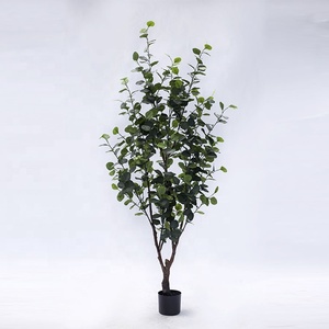 Decoración de casa mejor de 6 pies casi Natural de pequeña maceta verde eucalipto plantas falso árbol de Bonsai Artificial - Product Image 1
