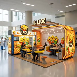 ออกแบบซุ้มอาหารฟาสต์ฟู้ดทันสมัย LUX ซุ้มอาหารแบรนด์เฉพาะตัว ตกแต่งร้านเบอร์เกอร์ เฟอร์นิเจอร์ร้านอาหารเชิงพาณิชย์ - Product Image 2