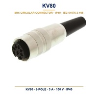 Konektor Sirkular M16 IP40 IEC 61076-2-106 Pengunci Sekrup Female Lurus 8 Pin Terminal Solder Sensor Industri Kabel 4-6mm