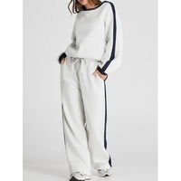 Ensembles de tenues d'hiver pour femmes, ensembles de sport personnalisés, sweat-shirt à col rond surdimensionné en polaire chaud à manches longues et pantalon de survêtement pour femmes