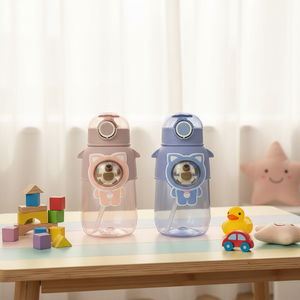 Bouteille d'eau de sport Bouteilles d'eau de dessin animé en plastique sans BPA pour enfants avec poignée <span class=keywords><strong>Gourde</strong></span> De Sport Botella Bouteille d'eau de sport Gym - Product Image 2
