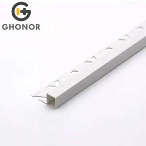 Ghonor-Borde de pared de extrusión de Pvc blanco crema, esquina, perfil cuadrado de plástico