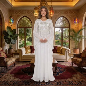 <span class=keywords><strong>Abaya</strong></span> Ouverte Blanche 2026 Style Élégant Kebaya Musulmane Femme Mode Moderne Baju Kurung Malaisie Polyester Ensembles Décontractés Modernes pour Adultes - Product Image 4