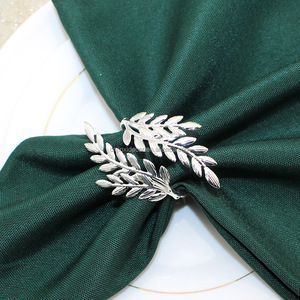 Anneaux de <span class=keywords><strong>serviette</strong></span> dorés en métal, motif feuille de blé naturel, série feuille, pour serviettes rondes, printemps-été, <span class=keywords><strong>mariage</strong></span>, fête des Mères, dîner - Product Image 4
