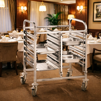 Chariot de cuisine en acier inoxydable pour aliments et pain, chariot de boulangerie pour buffet et restaurant