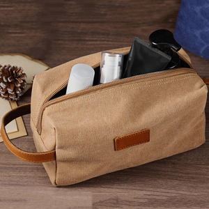 Bolsa de Aseo de Lona y Cuero con Logotipo Personalizado de Fábrica de Guangzhou, Bolsa de Aseo para Hombre, <span class=keywords><strong>Neceser</strong></span> de Viaje para Hombre - Product Image 2