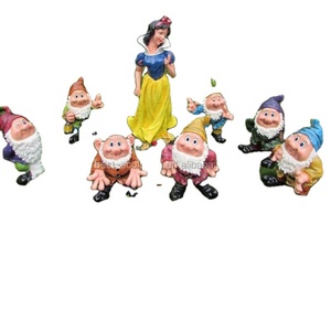 Statua in Resina di <span class=keywords><strong>Biancaneve</strong></span> e i Sette Nani, Scultura Cartoon per Giardino - Product Image 1