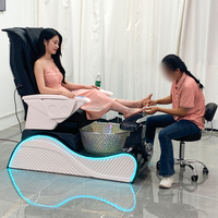 Tables de massage de lit facial avec bassin amovible Meubles de salon de manucure Spa Chaises de pédicure de massage de luxe